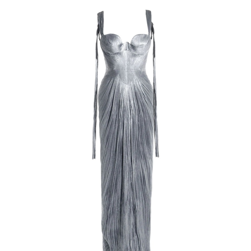 Stunning Metallic Silver Wedding Dress